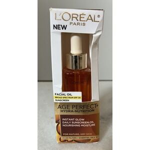Loreal L'Oreal Age Perfect Hydra Nutrition Instant Glow Facial Oil Mature Dry.